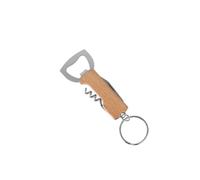 ARFUKA Porte-clés décapsuleur de bière multifonction avec poignée en bois - Ouvre-bouteille portable pour bar, fête, camping, accessoires pour hommes, papas, amateurs de bière, marron, taille unique