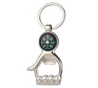 ARFUKA Porte-clés décapsuleur en acier inoxydable avec boussole et décapsuleur - Multifonctionnel - En forme de main - Porte-clés décapsuleur - Outil multifonction - Cadeau de Noël ou d'anniversaire