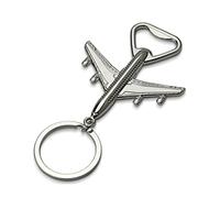 ARFUKA Porte-clés décapsuleur en forme d'avion, décapsuleur de bouteille de soda et de bière, cadeau pour femme et homme, pour mariage, Noël et anniversaire - Argent