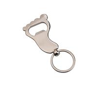 ARFUKA Porte-clés décapsuleur en métal en forme de pied pour bouteille de soda et bière - Cadeau pour homme et femme - Argenté