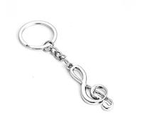 ARFUKA Porte-clés en acier inoxydable - Pendentif note de musique - Pour homme et femme - Pour anniversaire, Noël, vacances