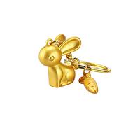 ARFUKA Porte-clés en métal avec pendentif en forme de lapin - Bijou de Noël ou d'anniversaire - Pour homme et femme - Doré, doré, Small