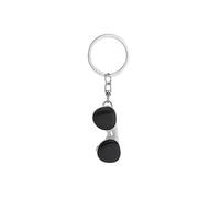 ARFUKA Porte-clés en métal avec pendentif en forme de lunettes de soleil - Cadeau de Noël ou d'anniversaire, noir, taille unique