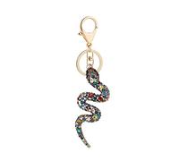 ARFUKA Porte-clés en métal avec pendentif en forme de serpent et strass - Cadeau de Noël ou d'anniversaire - Pour homme et femme, multicolore, S