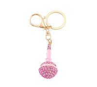 ARFUKA Porte-clés en strass avec micro - Porte-clés vintage en métal - Cadeau pour femme, Rose, S