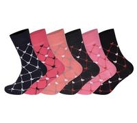 ARG Lot de 6 paires de chaussettes non élastiques pour femme diabétique en coton avec dessus doux et facile à prendre en main pour nourrir les œdèmes, cœurs, Taille unique