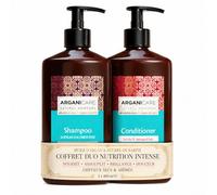 ARGANICARE Coffret Duo Argan Shampoing + Après-shampoing Nutrition Intense - Routine réparatrice quotidienne, aide à nourrir, assouplir et faciliter le coiffage - Cheveux secs et abîmés - 2 x 400 ml