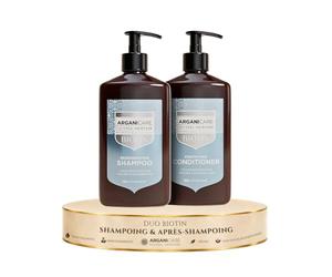 ARGANICARE Coffret Duo Biotine - Shampoing + Après-shampoing, 2 x 400 ml | Fortifiants, Cheveux fragiles, Vitalité & brillance