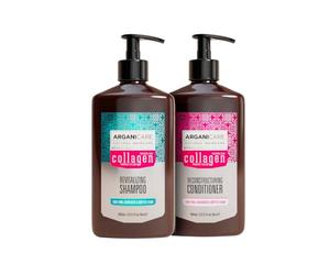 ARGANICARE | Coffret Duo Collagène | Shampoing + Après-shampoing Hydratants | Tous types de cheveux | Volume & Hydratation | 2 x 400 ml
