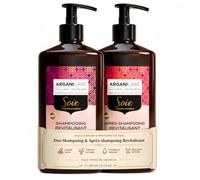 ARGANICARE Coffret Duo Protéines de Soie - Shampoing + Après-shampoing revitalisant pour cheveux ternes et secs, enrichi en huile d’Argan, brillance & souplesse - 2 x 400 ml
