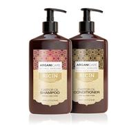 ARGANICARE | Coffret Duo Ricin | Shampoing + Après-shampoing Pousse & Renforcement | Tous Types de Cheveux |.Force & Hydratation | 2 x 400 ml