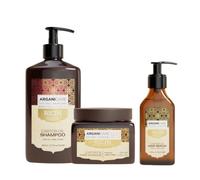 ARGANICARE Gamme Ricin Shampoing + Masque + Sérum Accélérateur de Croissance Apaise le Cuir Chevelu Nourrit et Renforce Cheveux Fort et Brillant 400ML + 500ML + 100ML