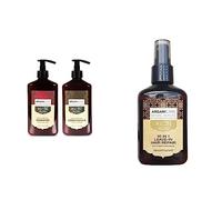 ARGANICARE - Duo Accélerateur de Croissance à l'huile de Ricin - Shampooing 400ml + Après-shampooing 400ml & Spray Réparateur 10-en-1 sans rinçage RICIN. 150ml