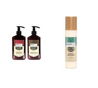 ARGANICARE - Duo Accélerateur de Croissance à l'huile de Ricin - Shampooing 400ml + Après-shampooing 400ml & Spray Biphase Réparateur Express - Spray Démêlant Sans Rinçage à l'Huile de Ricin - 250 ml