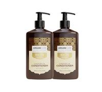 ARGANICARE | Gamme Ricin | Après-shampoing reconstructeur Ricin | Favorise la Croissance & Stimule la pousse | Tous types de cheveux | Lot de 2x400 ml