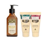 ARGANICARE | Gamme Ricin | Sérum Protecteur 100 ml + Shampooing 50 ml + Masque 50 ml | À l’huile de Ricin Bio | Soin pour cheveux | Nourrit | Renforce | Hydrate | Tous types de cheveux