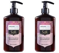 ARGANICARE | Gamme Soie | Shampoing revitalisant | Répare et Traite les cheveux les plus Secs | Effet Nourrissant | Tous types de cheveux | Lot de 2x400 ml