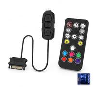 ARGB Contrôleur, ARGB Controller Télécommande 5V 3Pin avec Télécommande 17 Touches, Controller, Adaptateur de Ventilateur RGB avec Alimentation SATA pour PC, Arduino, Moniteur LCD, LED RGB