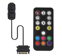 ARGB Contrôleur avec Télécommande AYWHP SATA 5V 3 Broches PC Mini Contrôleur de Ventilateurs Kit,Bande LED PC, Ventilateurs ARGB D'ordinateur