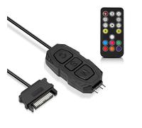 ARGB Controller avec Télécommande Binghe Contrôleur ARGB 5V 3-Pin Alimentation SATA-S Télécommande à 17 touches Couleur de l'interrupteur Concentrateur de ventilateur RGB Pour bandes lumineuses/Fan
