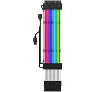 ARGB Extension Cable 24Pin Light Strip PCIE GPU Motherboard Extension Cable for Computer Power Supply Motherboard Black