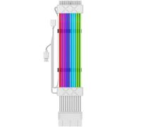 ARGB Extension Cable 24Pin Light Strip PCIE GPU Motherboard Extension Cable for Computer Power Supply Motherboard White