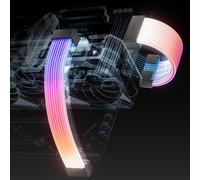 ARGB Kit de cache-câble PSU Aurora RGB pour carte mère et câble PC GPU, 5 V 3 broches ARGB SYNC, compatible avec les câbles Aurora-CO-BL 12 + 4 broches/8 broches/24 broches