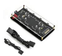 ARGB & PWM Hub,8 Way 5V 3 Pin ARGB Hub and 8 Way 4 Pin Cooling Fan PWM Hub with Acrylic Shell and 3M Adhesive,Used to Extend Card Fan