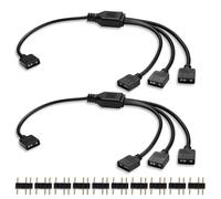 ARGB Répartiteur Binghe ARGB Hub Adaptateur Cable RGB PC, 5V 3 Pin Câble Répartiteur 1 vers 3, Câble d'extension pour Connecteur RGB de Carte Mère pour Connecteur d'éclairage pour ventilateur(2 Pcs)