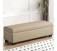 arge Ottomane de rangement carrée en cuir pour chambre à coucher et salon Banc d'angle de 40 cm de haut avec rangement