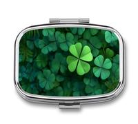 Arge Pilulier portable à 4 pétales en forme de trèfle à 2 compartiments