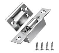 (Argent)1 Set Loquet À Rouleau Réglable, Porte D'armoire, Argent | Loquet à billes silencieux avec gâche et vis, robuste, pour placards, armoires et portes intérieures.