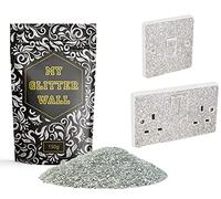 Argent 150 g de paillettes murale pour émulsion + autocollant pour interrupteur et cache- prise Idéal pour l'intérieur et l'extérieur (lot)