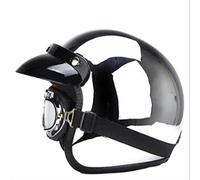 Argent Chrome 3/4 Casque Ouvert Rétro Moto Demi-Casque Vintage Miroir Plaqué Argent Casque Hommes Femmes avec Bulle Miroir Chopper Cyclomoteur Scooter Cruiser Casque ECE Homologué