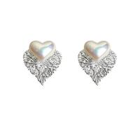 Argent coeur minimaliste diamant boucles d'oreilles design élégant cadeau d'anniversaire fête et tous les jours porter des accessoires pour femmes