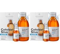 Argent Colloïdal 300 ml - 40 PPM - Bouchon Doseur et Spray 30ml à Remplir - Fabriqué en France (Lot de 2)