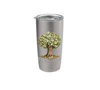 Argent et arbre enracinés dans la conception de financement des bénéfices Gobelet isotherme en acier inoxydable double paroi