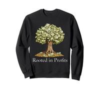 Argent et Arbre enracinés dans la Conception de financement des bénéfices Sweatshirt