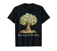 Argent et Arbre enracinés dans la Conception de financement des bénéfices T-Shirt