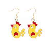 Argent Femme Dessin animé mignon lapin pendantes d'oreilles lapin Joyeuses Pâques oeuf carotte boucle d'oreille d'oreilles de Pâques dessin animé mignon (X, One Size)