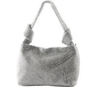 (Argent) Femme Sac de soirée Sac d'embrayage Femme Sac d'embrayage en strass Sac à main scintillant Sac d'embrayage scintillant pour mariage Soirée Bal de promo Fête disco