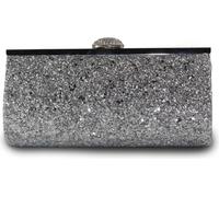 Argent Femmes embrayage scintillant élégant sac de soirée brillant sac à main enveloppe strass sac avant-bras avec chaîne pour mariage Wedding Prom Party, 23cm x 12cm x 4cm