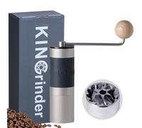 【Argent】KINGrinder K1 moulin café manuel poignée droite meule conique inox | Compatible avec les réglages de mouture pour différentes méthodes comme le pour-over et l’espresso