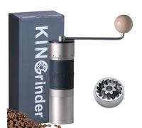 【Argent】KINGrinder K6 moulin café manuel poignée droite meule conique inox | Compatible avec les réglages de mouture pour différentes méthodes comme le pour-over et l’espresso