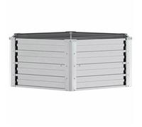 Argent Lit surélevé de jardin 129x45 cm Acier galvanisé Argenté - Résistant aux intempéries - Durable,4.92 kg &Neuf96280