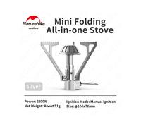 (Argent) Naturehike Réchaud à gaz portable Mini brûleur touristique Four de camping en plein air Cuisine