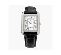 (Argent noir Petit) PABLO RAEZ Montre de luxe en cuir pour amoureux Robe Femme Homme Montre-bracelet