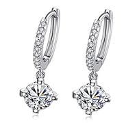Argent Plaqué Cristal Strass Crochet Boucles D'oreilles Exquise Oreille Suspendue Goujon Bijoux Cadeaux Argent Pratique et Populaire