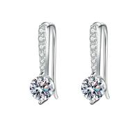 Argent pur Mosang Pierre angel's larmes crochet d'oreille femme tempérament simple, Métal