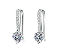 Argent pur Mosang Pierre angel's larmes crochet d'oreille femme tempérament simple, Métal